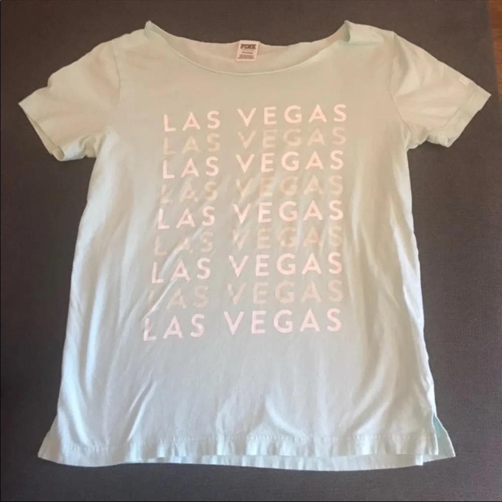 VS PINK off shoulder Vegas tee